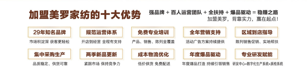 加盟美罗家纺的十大优势